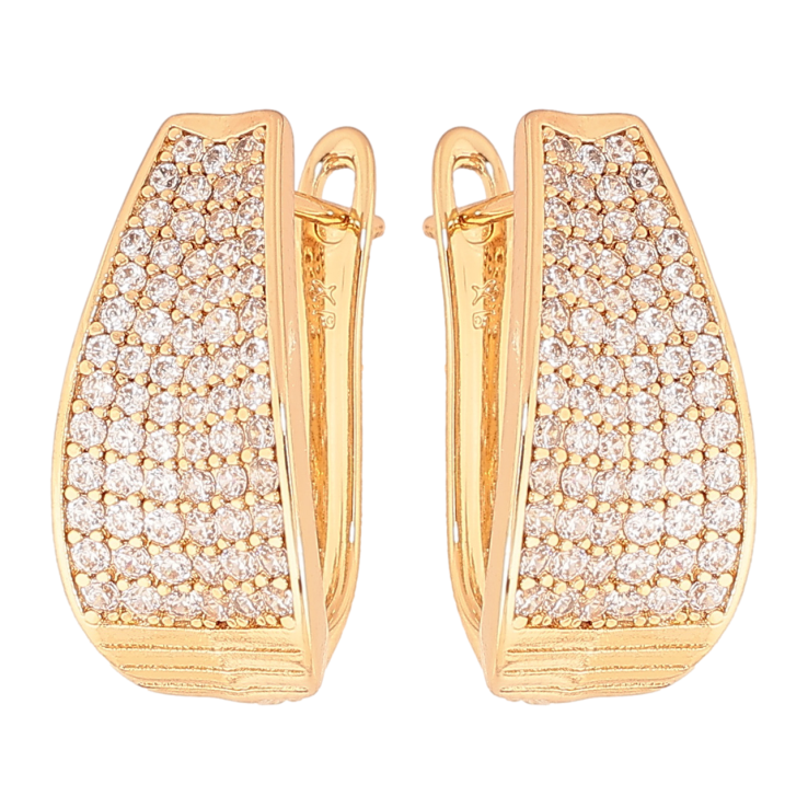 Серьги Xuping цвет позолота 18K английский замок инкрустация кристаллами фото №1