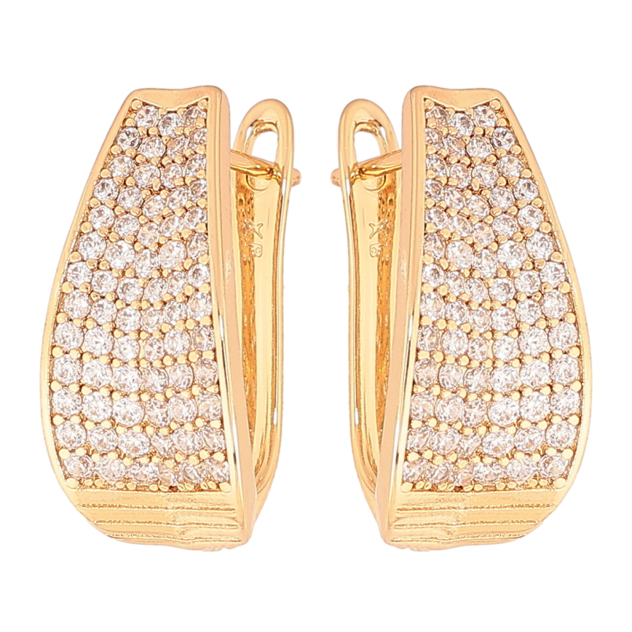 Серьги Xuping цвет позолота 18K английский замок инкрустация кристаллами фото №1