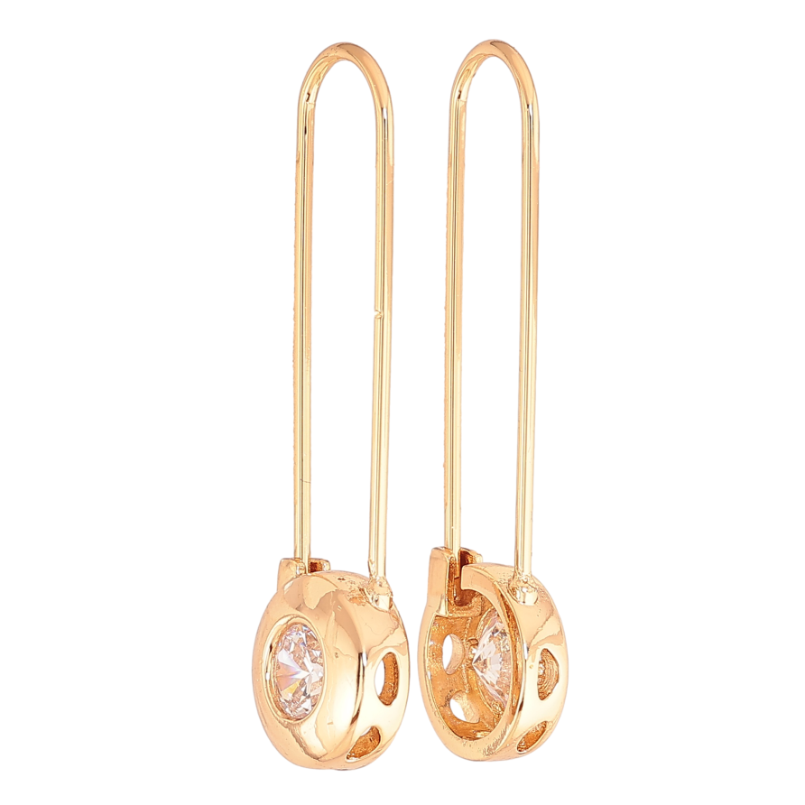 Сережки Xuping колір позолота 18K французький замок шпильки з кристалами фото №1 Сережки Xuping колір позолота 18K французький замок шпильки з кристалами фото №1