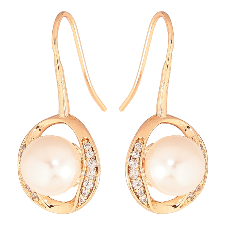 Серьги Xuping цвет позолота 18K французский замок жемчужины в овалах фото №1 Серьги Xuping цвет позолота 18K французский замок жемчужины в овалах фото №1