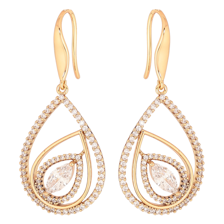 Сережки Xuping колір позолота 18K французький замок краплеподібні підвіски з кристалами фото №3 Сережки Xuping колір позолота 18K французький замок краплеподібні підвіски з кристалами фото №3