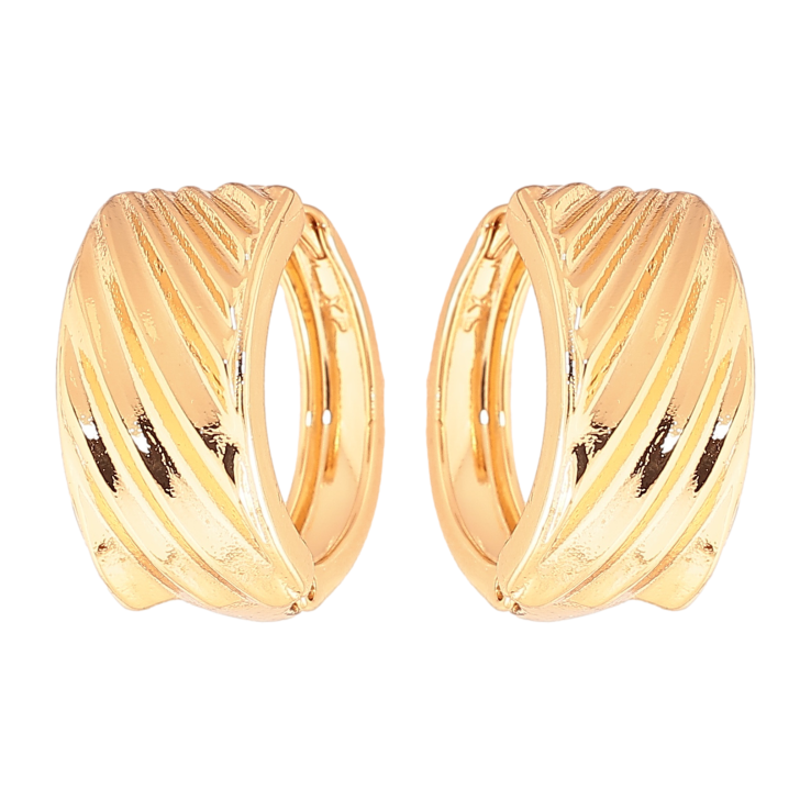 Серьги Xuping цвет позолота 18К колечки декоративный узор фото №22