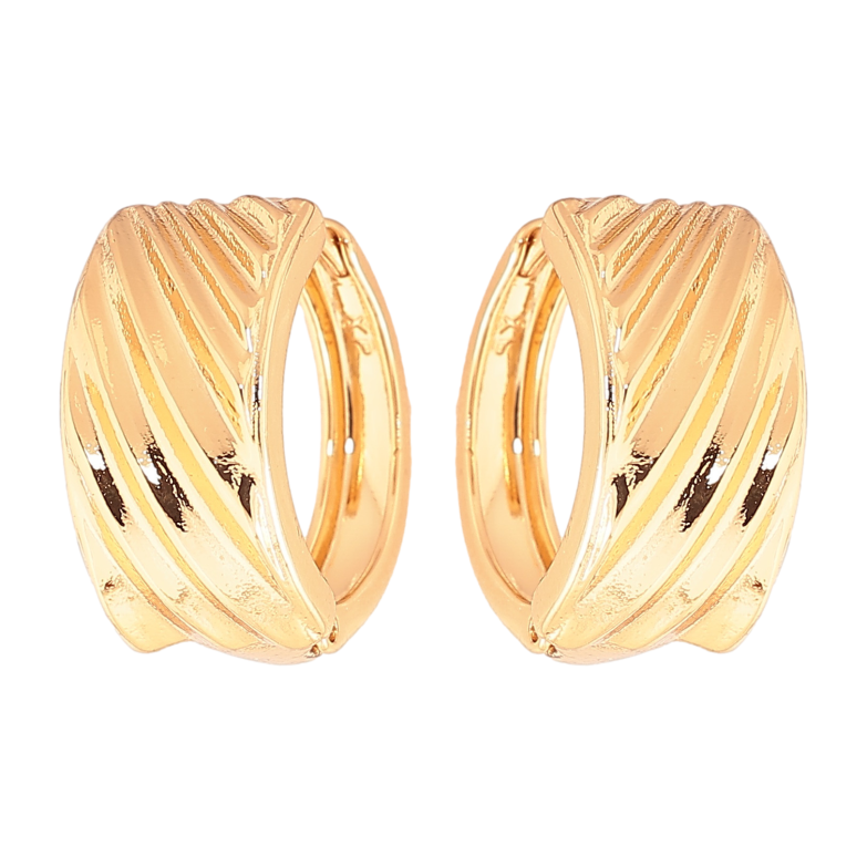 Серьги Xuping цвет позолота 18К колечки декоративный узор фото №1