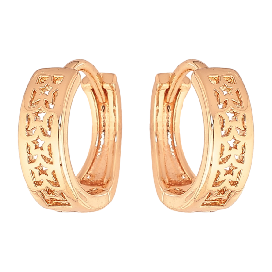 Серьги Xuping цвет позолота 18К колечки декоративный узор фото №1