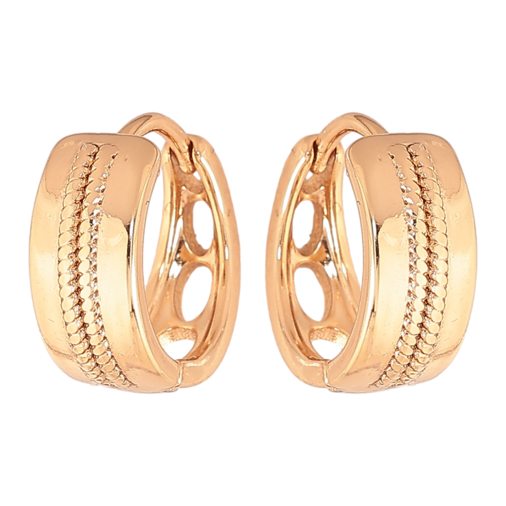 Серьги Xuping цвет позолота 18К колечки декоративный узор фото №2