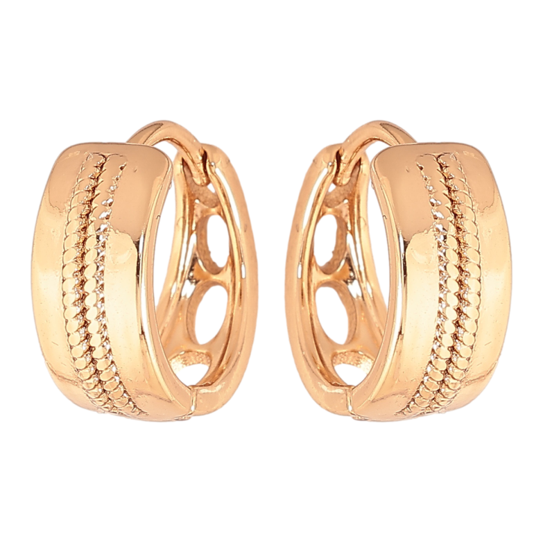 Серьги Xuping цвет позолота 18К колечки декоративный узор фото №2