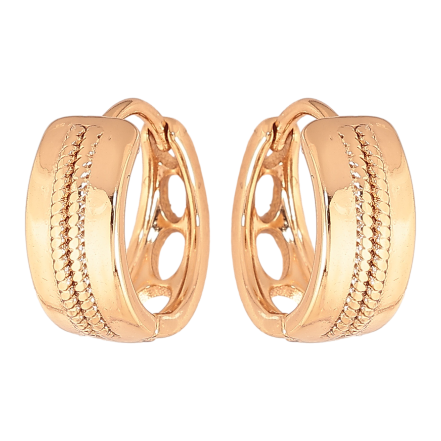 Серьги Xuping цвет позолота 18К колечки декоративный узор фото №1