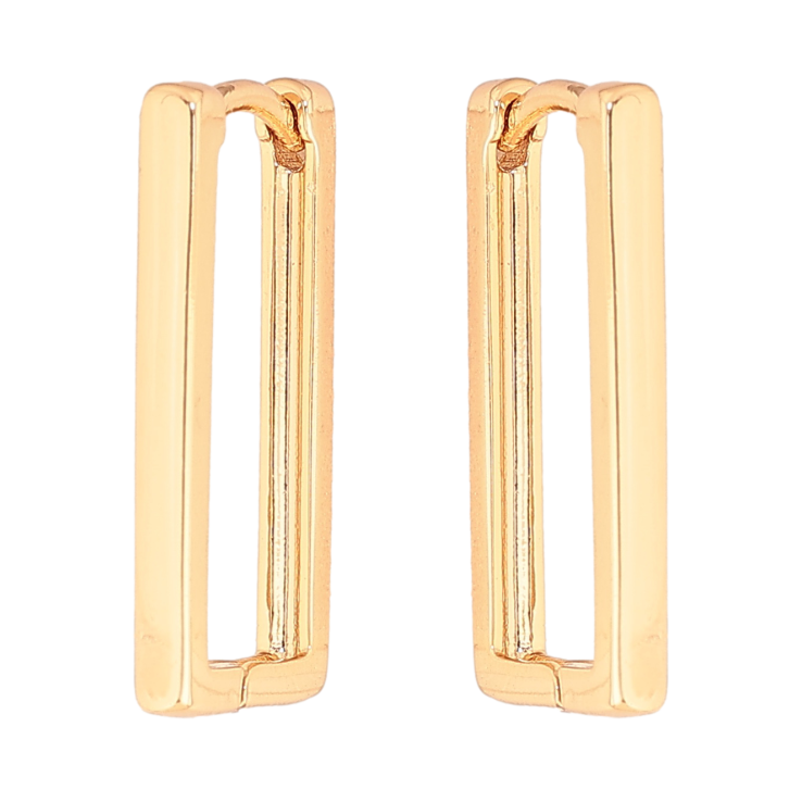 Серьги Xuping цвет позолота 18К колечки прямоугольные фото №13