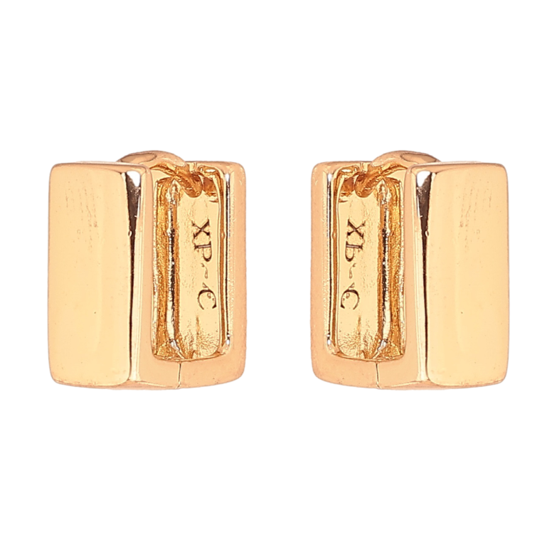 Серьги Xuping цвет позолота 18К колечки квадратные фото №1