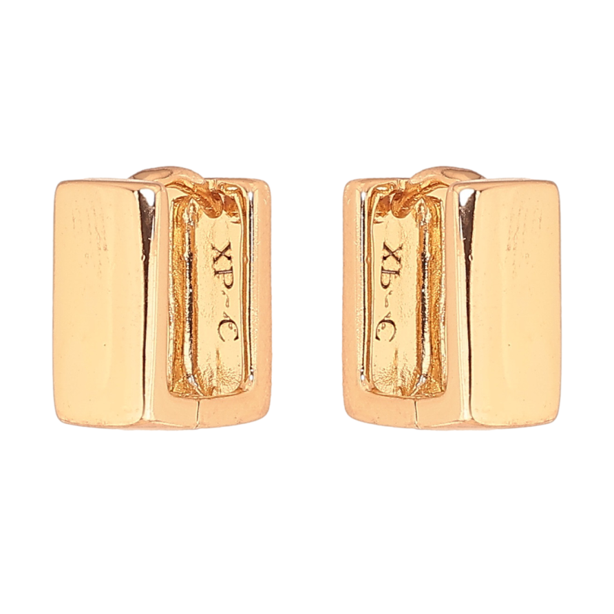 Серьги Xuping цвет позолота 18К колечки квадратные фото №1