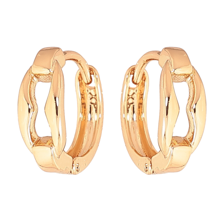 Серьги Xuping цвет позолота 18К колечки декоративный узор фото №13