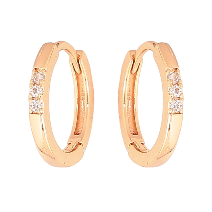 Серьги Xuping цвет позолота 18К колечки декоративный узор с кристаллами фото №12