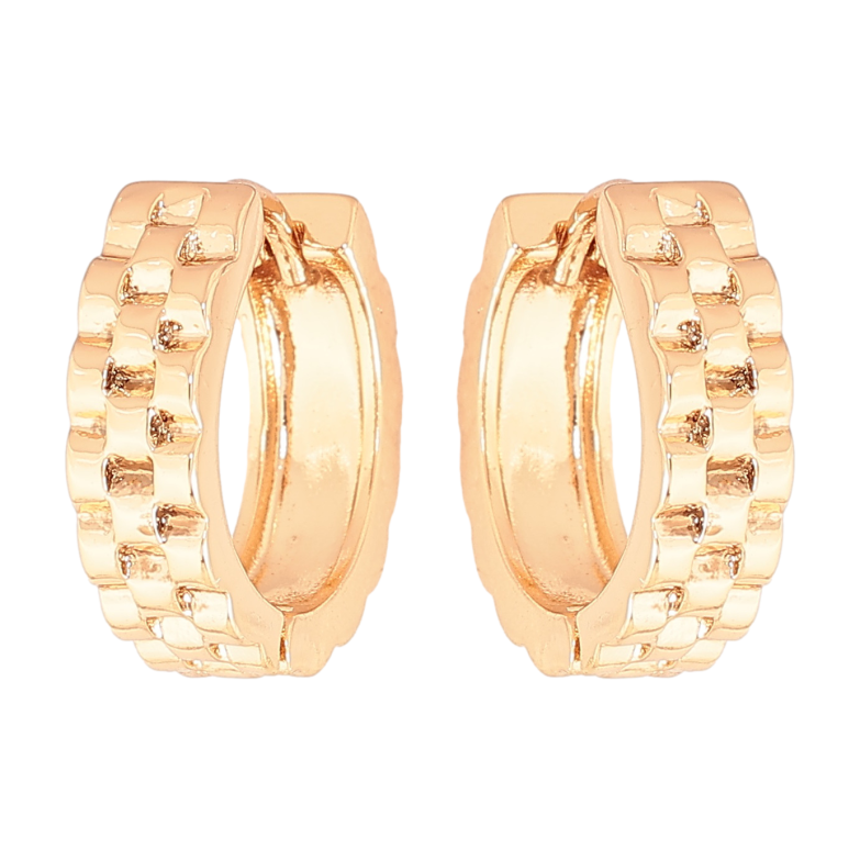 Серьги Xuping цвет позолота 18К колечки декоративный узор фото №1