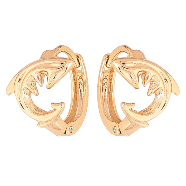 Серьги Xuping цвет позолота 18К колечки Акулы фото №23