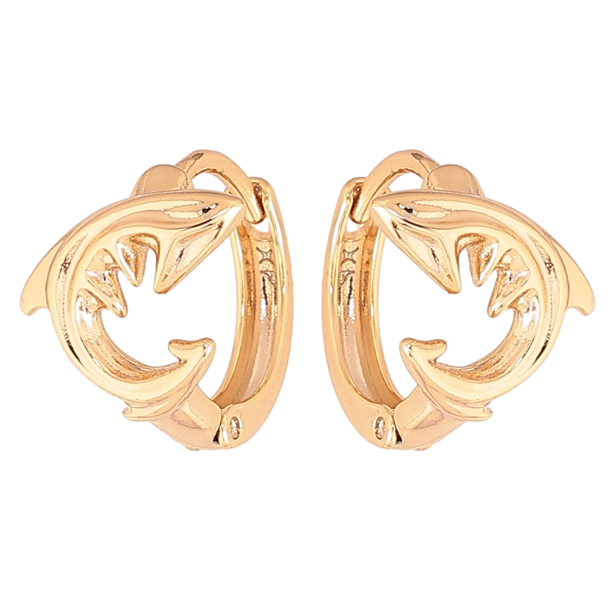 Сережки Xuping колір позолота 18К колечка Акули фото №1