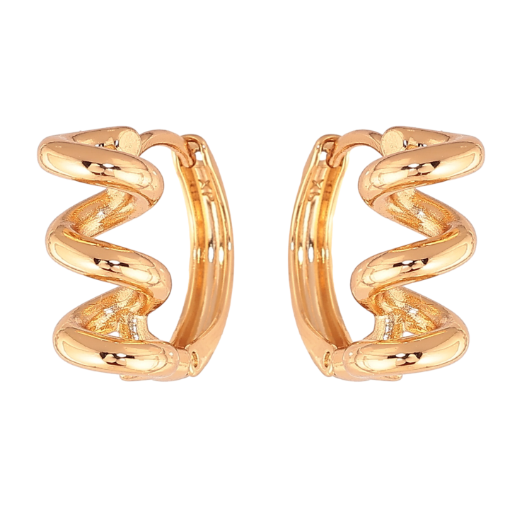 Серьги Xuping цвет позолота 18К колечки пружинки фото №13