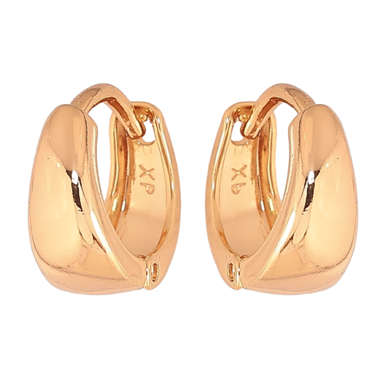 Серьги Xuping цвет позолота 18К колечки классика ø 12мм фото №1