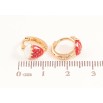 Сережки Xuping колір позолота 18К колечка полунички з червоно-білою емаллю фото №2