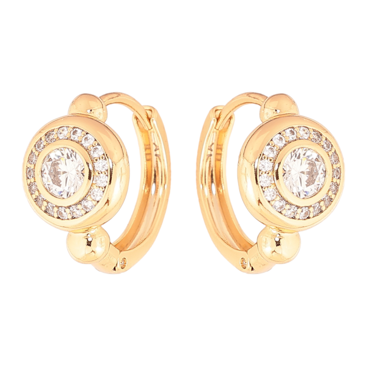 Серьги Xuping цвет позолота 18К колечки узор с кристаллами фото №24