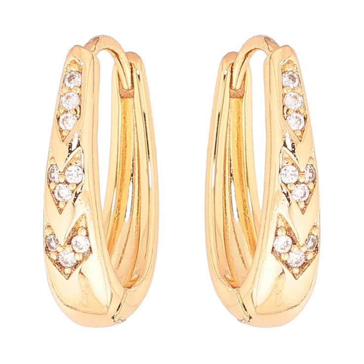 Серьги Xuping цвет позолота 18К колечки узор с кристаллами фото №17