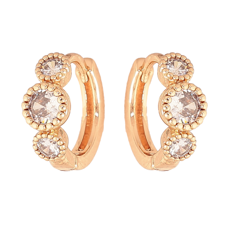 Серьги Xuping цвет позолота 18К колечки узор с кристаллами фото №15