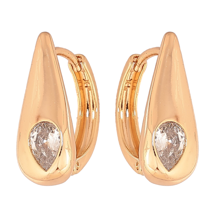 Серьги Xuping цвет позолота 18К колечки узор с кристаллами фото №16