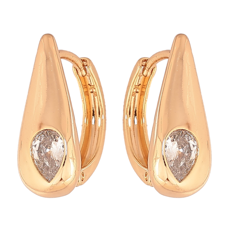 Серьги Xuping цвет позолота 18К колечки узор с кристаллами фото №1