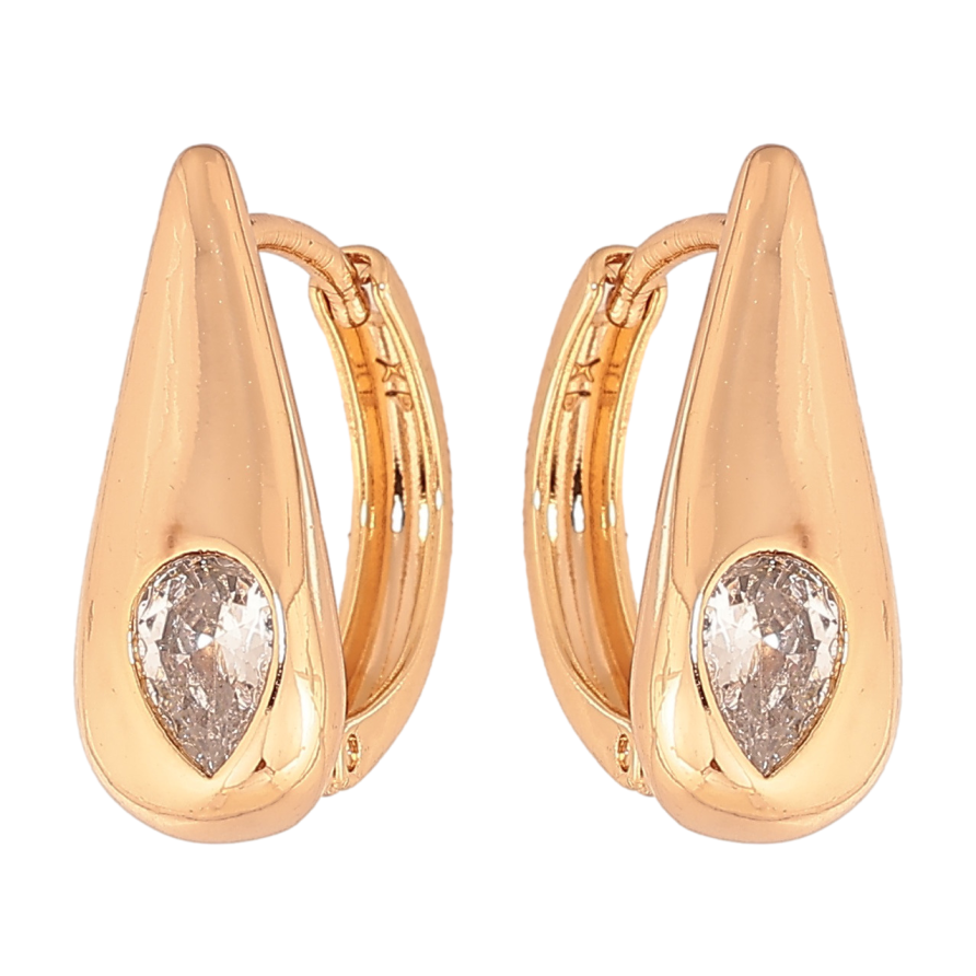 Серьги Xuping цвет позолота 18К колечки узор с кристаллами фото №1