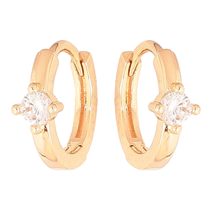 Серьги Xuping цвет позолота 18К колечки узор с кристаллами фото №8