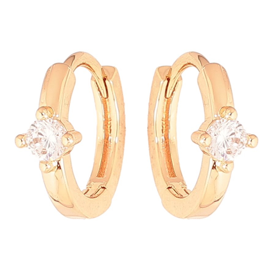 Серьги Xuping цвет позолота 18К колечки узор с кристаллами фото №1