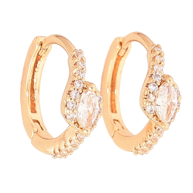 Серьги Xuping цвет позолота 18К колечки узор с кристаллами фото №19