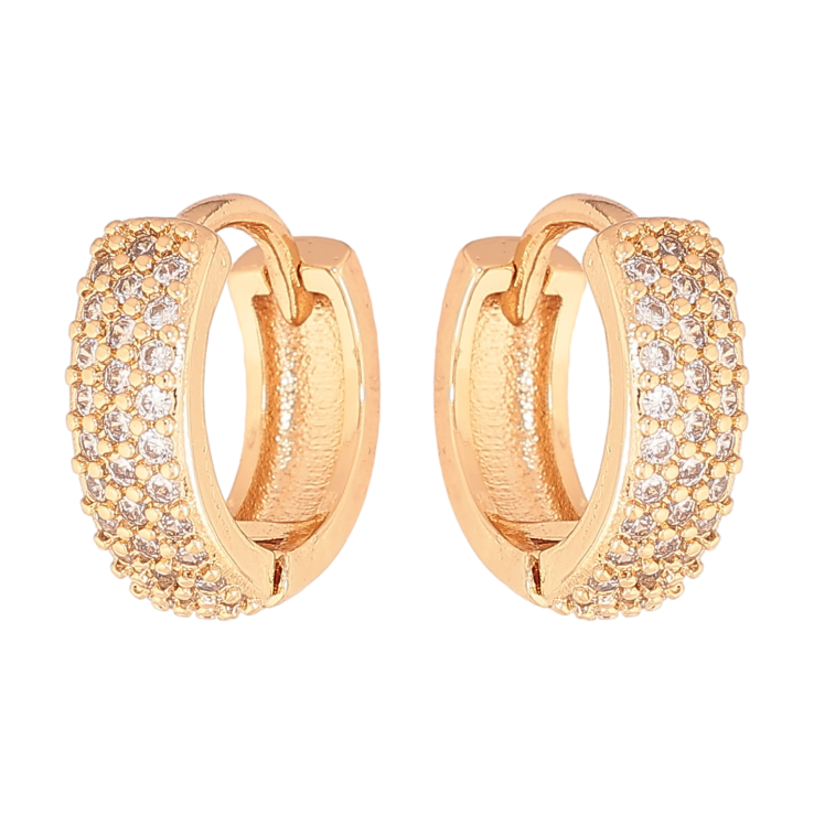 Серьги Xuping цвет позолота 18К колечки инкрустация кристаллами фото №15