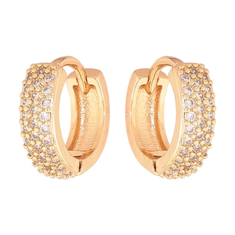 Серьги Xuping цвет позолота 18К колечки инкрустация кристаллами фото №1