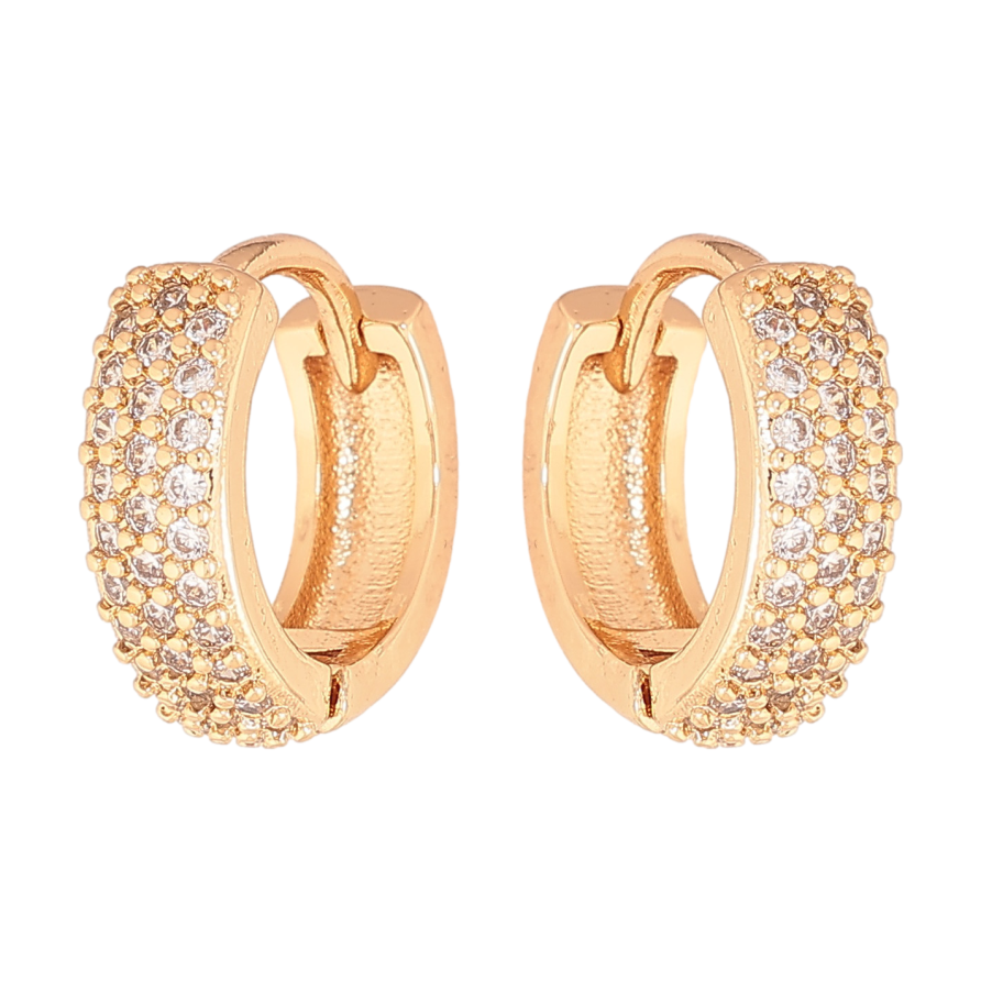 Серьги Xuping цвет позолота 18К колечки инкрустация кристаллами фото №1