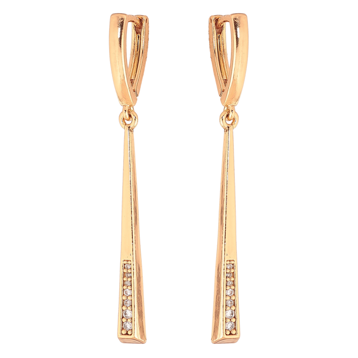 Серьги Xuping цвет позолота 18K подвески на колечках с кристаллами фото №13