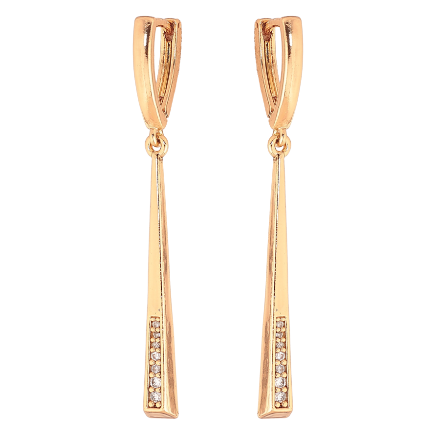 Сережки Xuping колір позолота 18K підвіски на колечках з кристалами фото №1