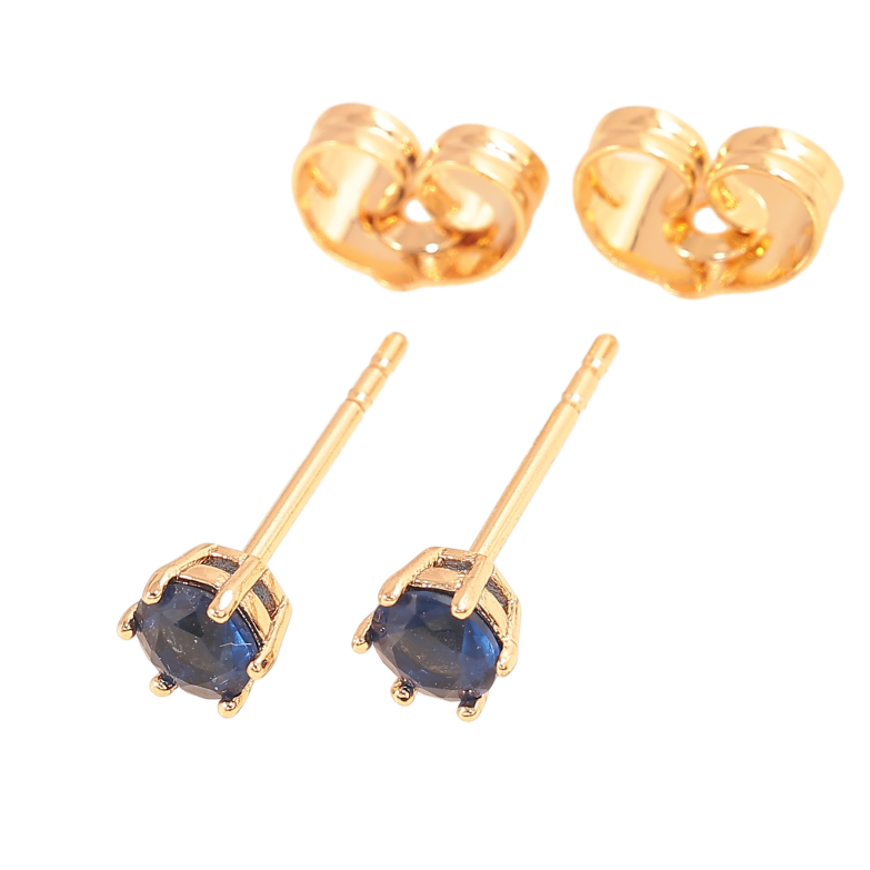 Серьги Xuping цвет позолота 18К пусеты синие кристаллы в 6-ти крапановой оправе ø 4мм фото №1 Серьги Xuping цвет позолота 18К пусеты синие кристаллы в 6-ти крапановой оправе ø 4мм фото №1