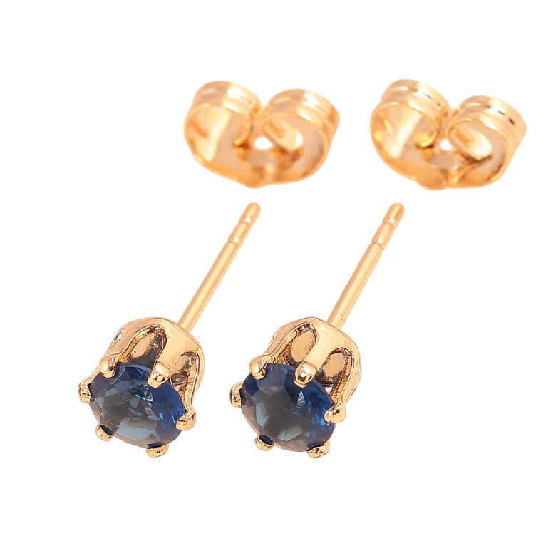 Серьги Xuping цвет позолота 18К пусеты синие кристаллы в 6-ти крапановой оправе ø 5мм фото №1 Серьги Xuping цвет позолота 18К пусеты синие кристаллы в 6-ти крапановой оправе ø 5мм фото №1