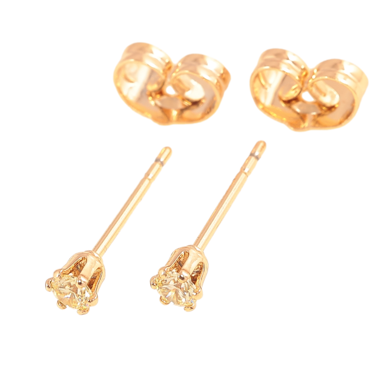 Серьги Xuping цвет позолота 18К пусеты лимонные кристаллы в 6-ти крапановой оправе ø 3мм фото №19