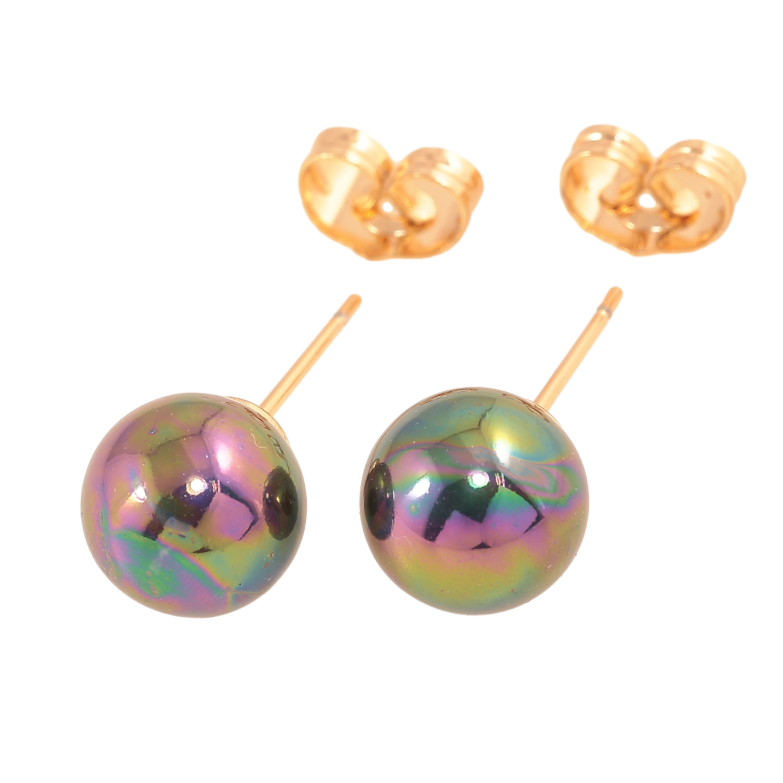 Сережки Xuping колір позолота 18К пусети чорні перлини ø 9мм фото №3 Сережки Xuping колір позолота 18К пусети чорні перлини ø 9мм фото №3