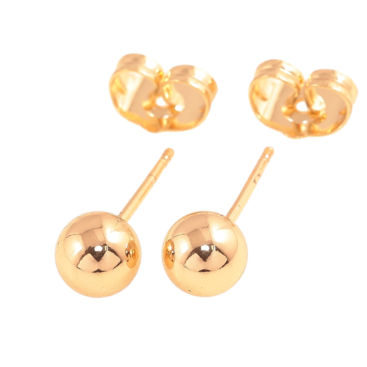 Серьги Xuping цвет позолота 18К пусеты шарики ø 6мм фото №23