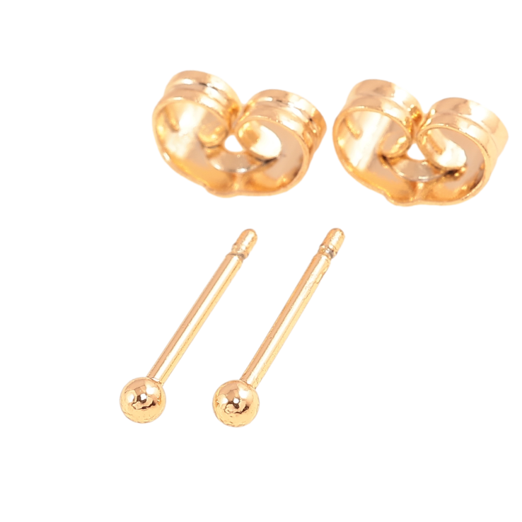 Серьги Xuping цвет позолота 18К пусеты шарики ø 2мм фото №15