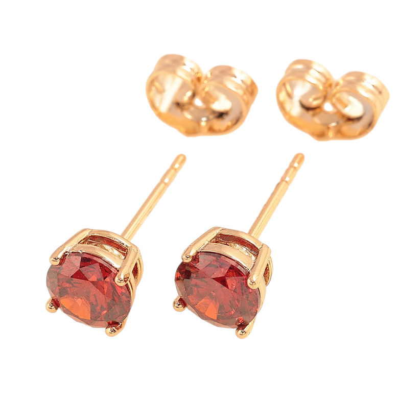 Серьги Xuping цвет позолота 18К пусеты красные кристаллы в 4-х крапановой оправе ø 6мм фото №1 Серьги Xuping цвет позолота 18К пусеты красные кристаллы в 4-х крапановой оправе ø 6мм фото №1