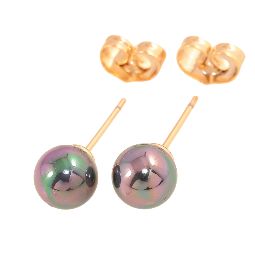 Серьги Xuping цвет позолота 18К пусеты черные жемчужины ø 7мм фото №1 Серьги Xuping цвет позолота 18К пусеты черные жемчужины ø 7мм фото №1