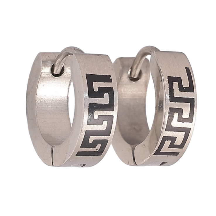 Сережки кільця "Візерунок з грецьким візерунком" фото №25 Сережки кільця "Візерунок з грецьким візерунком" фото №25