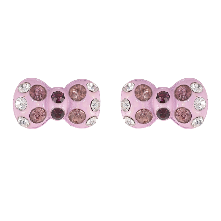 Сережки пусети "Рожеві бантики зі стразами" фото №25 Сережки пусети "Рожеві бантики зі стразами" фото №25