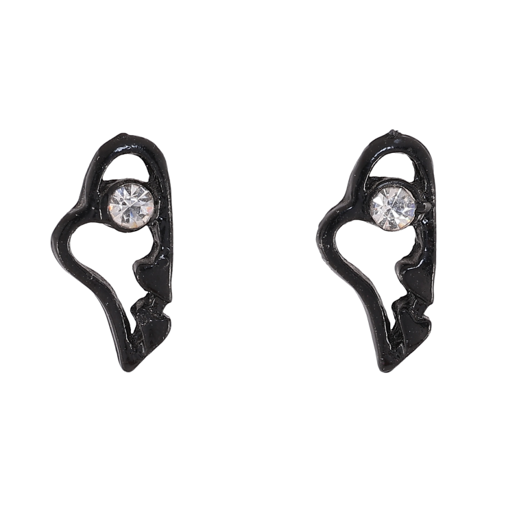 Сережки пусети "Чорні серця" фото №24 Сережки пусети "Чорні серця" фото №24