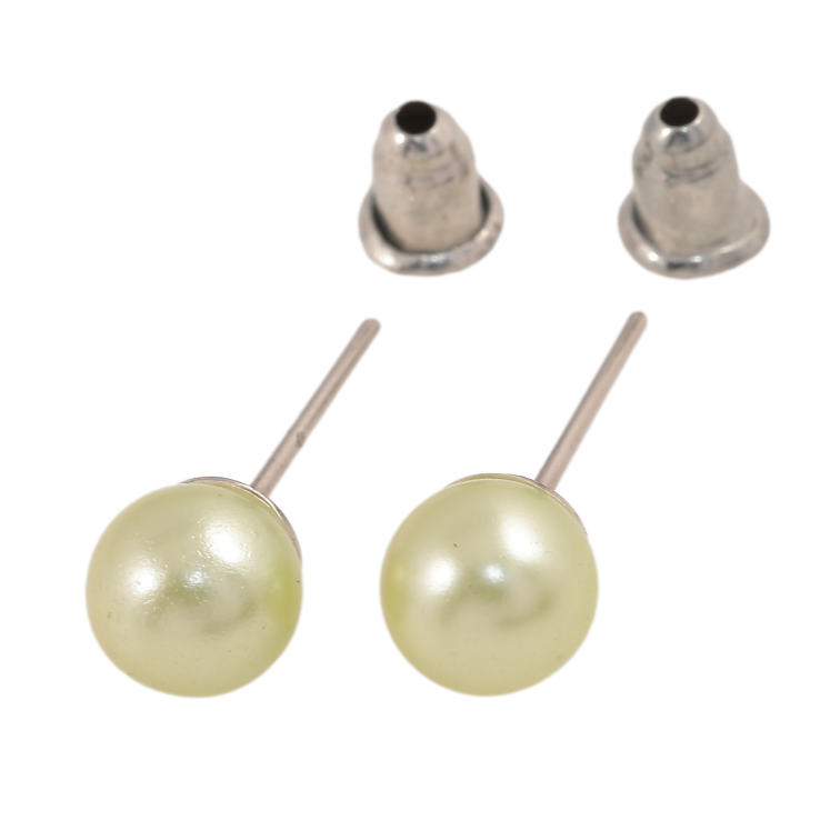 Серьги пусеты "Лимонные жемчужинки" ø 7мм фото №17