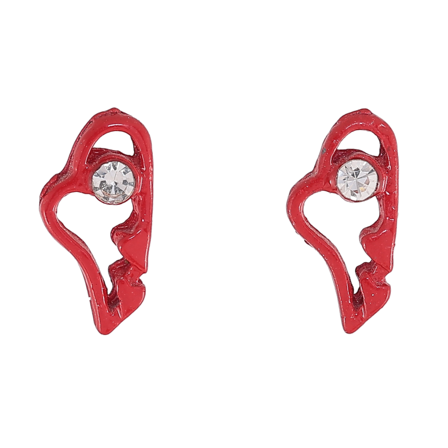 Сережки пусети "Червоні серця" фото №1