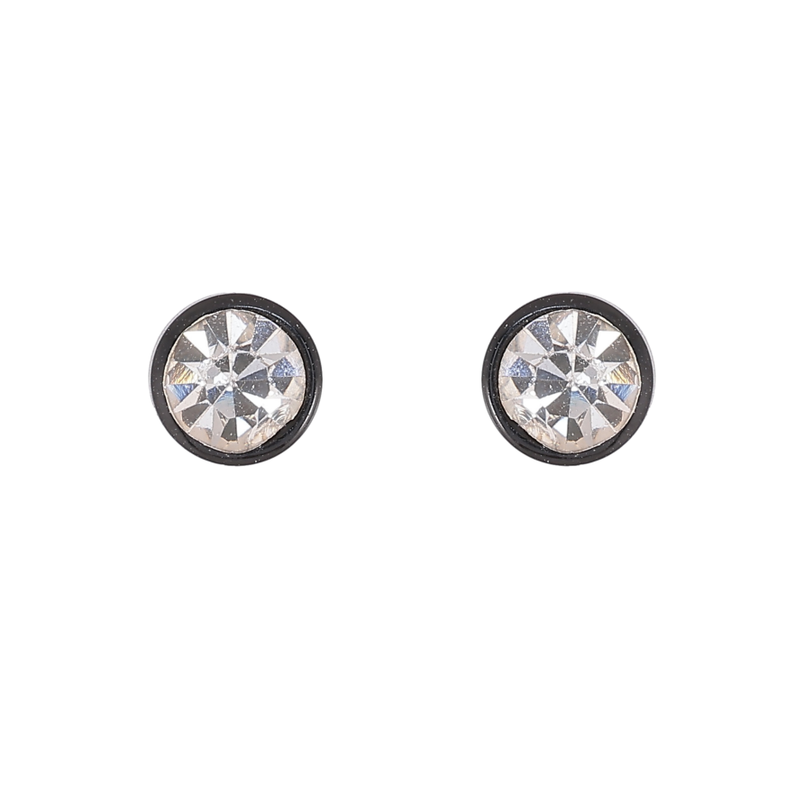 Сережки замок на магніті "Кристали" 6мм фото №1